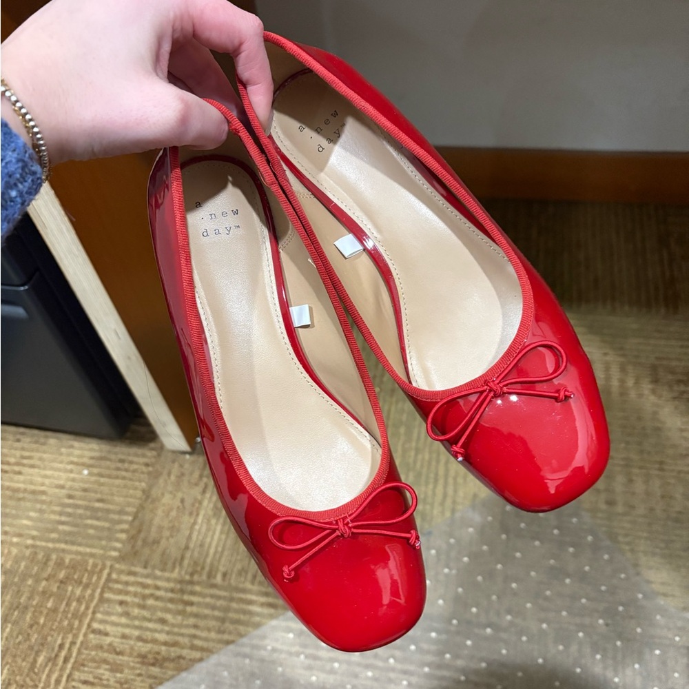 A New Day Women's Red Ballet Flats